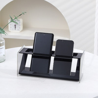 Support de rangement multifonctionnel moderne en acrylique à un niveau pour télécommandes, idéal pour bureau/table, salon, salle de bain