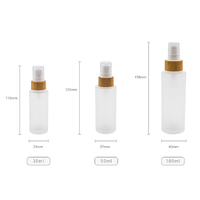 Vaporisateur en verre dépoli Transparent couvercle en bambou parfum huile essentielle conteneur rechargeable fine brume atomiseur pompe pulvérisateur