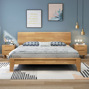 Cama Moderna Minimalista Nórdica de Madera Maciza, Cama Doble para Dormitorio COLS, Cama Doble de 1.8 Metros COLS - Product Image 1
