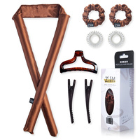 Kit de 6 Aiguilles à Cheveux Personnalisées pour Ondulations et Boucles, Facile à Utiliser, Style Tendance, en Satin, Sans Dommage pour les Cheveux, Idéal pour les Soirées Pyjama