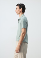 Polo en piqué de coton vert clair pour homme, coupe oversize, style décontracté, grande taille, motif brodé uni