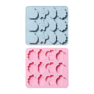 12 cavités écureuil chêne fruits feuilles citrouille <span class=keywords><strong>automne</strong></span> récolte thème Silicone moule cuisson chocolat gâteau moules sans BPA - Product Image 1