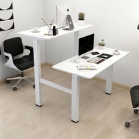 Bureau de travail électrique en acier, moderne et minimaliste, réglable en hauteur, double poste, en forme de barre, pour assis-debout