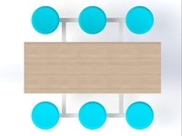 Ensemble table et chaise de restauration rapide cafétéria pour lycée Table et chaise de cantine universitaire Tables et chaises d'école primaire