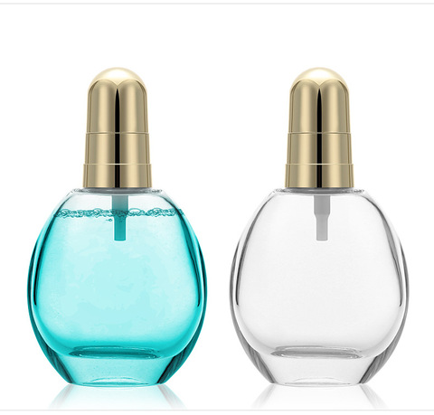 Wholesale Customized Logo 60ml Cosmetic Foundation Glass Bottle Skincare Dispenser Bottle Essence Lotion Bottle With Pump