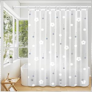 PEVA Printed Factory Waterproof EVA Shower <b>Curtains</b> Quick Dry Fabric Bathroom Plastic Shower- <b>Curtain</b> 72x72inch With <b>Hooks</b> - Product Image 1