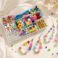 Kit DIY de breloques pour porte-clés, téléphone et sac, avec boîte de rangement portable, ensemble de perles fantaisie (bonbons, fromage) pour pendentifs de sac à dos et loisirs créatifs