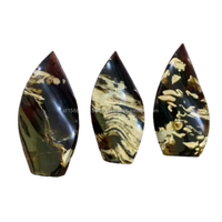 Vente en gros d'ambre naturel de Sumatra, Indonésie, de haute qualité, poli, en forme de flamme, cristal de guérison, artisanat, taille 10 cm