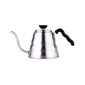 Japanese-style 304 Stainless Steel Coffee/tea Maker Pot With Plastic Cover Of bottle And Rubber Wavy Handle