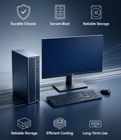 Komputer Menara Kompak Aman Baru Zhaoxin KX-U6780A 16GB 512GB NVMe SSD LCD Paket Kantor Lengkap Perusahaan Milik Negara