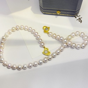 Hebilla de Plata S925 Hecha a Mano con Forma de Corazón, Accesorio de Perlas DIY de Moda para Suéteres, Collar de Cadena - Product Image 4