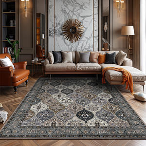 Tapis Abstrait Pliable en Imitation Cachemire Lavé Style Rétro Américain Marocain pour Salon, Table Basse et Chambre à Coucher - Product Image 3