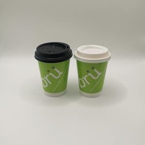 Gobelet en papier personnalisé avec logo <span class=keywords><strong>de</strong></span> marque, écologique, à double paroi, pour café chaud à emporter, thé au lait, jus, 8oz, 10oz, 12oz, 200ml, avec couvercles - Product Image 5