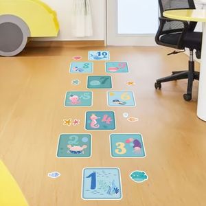 Autocollant de sol personnalisé à la <span class=keywords><strong>marelle</strong></span> pour salle de jeux pour enfants Décalcomanie murale de décoration de pépinière - Product Image 6