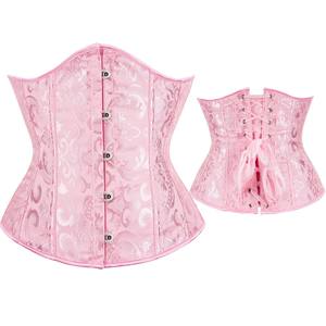 Caudatus Vintage Corsets et Bustiers Plus Size Flower Print Bridal <span class=keywords><strong>Bustier</strong></span> Corset Push up Victorian Corselet Overbust Burlesque - Product Image 2