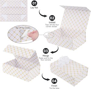 Caja de Regalo Dorada Mediana <span class=keywords><strong>con</strong></span> Tapa Magnética para Envolver Regalos, Cajas de Regalo para Propuesta de Padrinos de Boda, Cumpleaños - Product Image 4