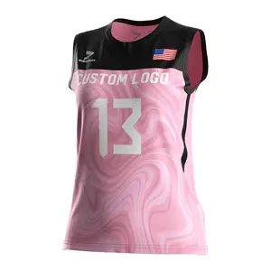 Best Selling Printing Gym Team Volleyball Shirt Entertainment Clothes Custom Design Volleyball Jersey For Girls