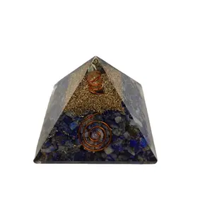 All'ingrosso piramide Orgone lapislazzuli Orgonite disponibile alla rinfusa | Piramide Orgone di cristallo aventurina blu | Nuova stella agata