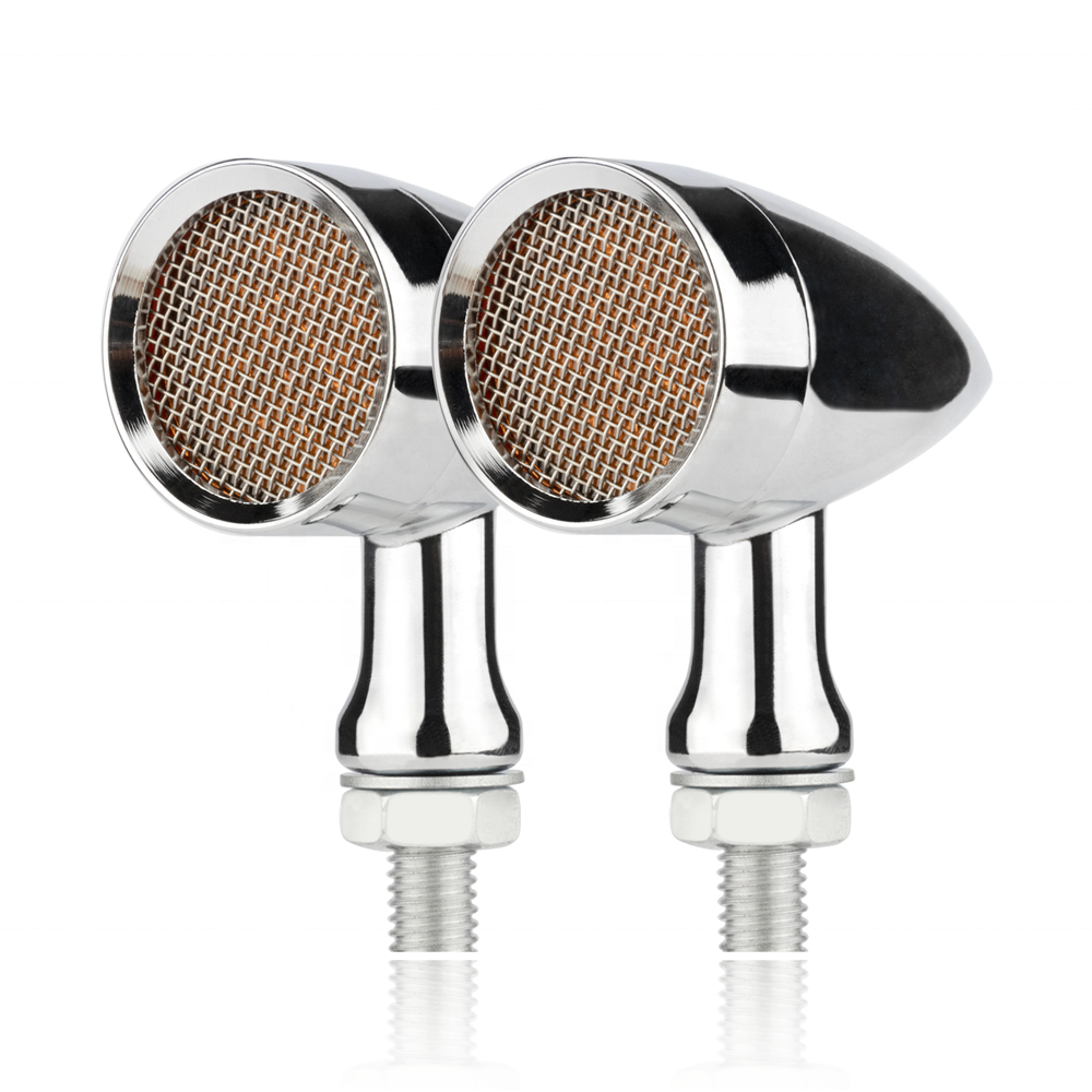 Водонепроницаемые светодиодные индикаторы поворота для мотоцикла в форме пули с алюминиевым посеребрением