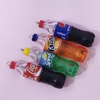Portachiavi 3D in plastica a forma di lattina di birra e bottiglia di Fanta, accessorio fai da te fatto a mano per borse e portachiavi, stile arte moderna