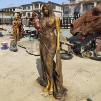 Femme nue de jardin en cuivre Offre Spéciale avec statue en robe sculpture féminine élégante en bronze grandeur nature