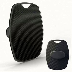 New Handheld Silicone Body <b>Scrubber</b> Square Shape Black/Grey Exfoliating Premium Soft Bath Brush <b>Face</b> Body Cleansing Custom Logo - Product Image 1