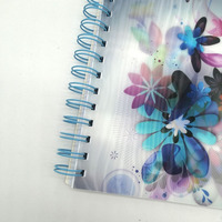 Cahier de journal à spirale A5 personnalisé de vente chaude avec des fleurs 3D