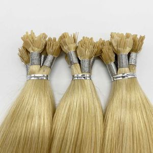 Extensions de cheveux européens Remy en gros, 100g, couleur claire, pointe Y, ondulations naturelles, kératine, double trame, cheveux humains - Product Image 3