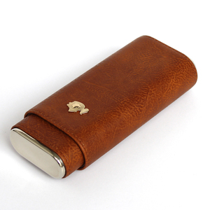 for xiga Travel Cigar Case Genuine PU Leather Cigar Pouch Box For 3 Finger travel cigar case