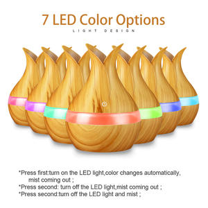 YX-188 Mini USB Humidifier 300Ml Wood Grain Design Office Desk Use Fog Type With Led Lights - Product Image 3