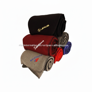 ส่งออกอินเดียของผ้าห่มขนแกะที่มีโลโก้รายการของขวัญส่งเสริมการขาย - Product Image 1