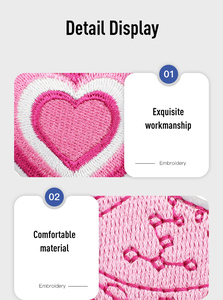 Nuevo lindo diseño de lazo rosa parches bordados Transferencia de Calor hierro estrella flor corazón bordado sombrero parches brillo para fines - Product Image 2