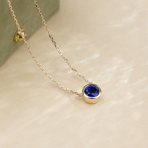 Messi Jewelry Customized MSN-938 Fashion 14k Women's yellow gold royal <b>blue</b> <b>Necklace</b> - Product Image 2