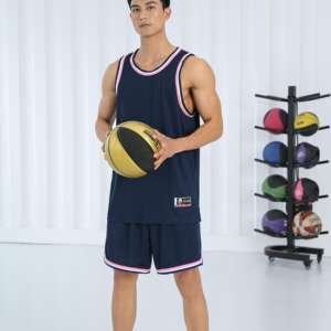 Venta al por mayor de conjuntos de pantalones cortos de baloncesto Unisex transpirable de secado rápido de talla grande 100% poliéster Jersey uniforme ropa - Product Image 5