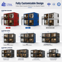 Maison mobile préfabriquée en acier, imperméable, respirante, personnalisable, avec murs en verre, pour école, bureau, bâtiment