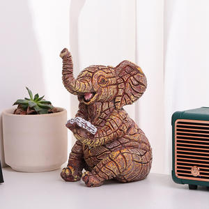 Figurines décoratives Witt en résine peintes à la main, éléphant lisant un livre, pour la maison et le jardin - Product Image 4