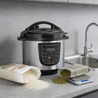 Cuisinière électrique à pression multifonction 8-en-1 entièrement intelligente de 6 L en acier inoxydable 1000 W avec écran LED et cuve intérieure antiadhésive