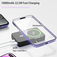 Batterie externe magnétique sans fil à charge rapide 22,5W/18W/10W avec écran LED, ports Type-C et USB, support et câbles pour utilisation en extérieur
