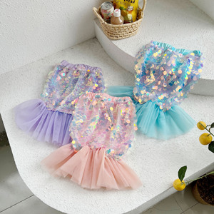 SY verano niña lentejuelas sirena falda Linda dibujos animados Hada princesa falda cola de pez faldas niños moda vestido - Product Image 2