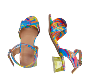 Nouvelles sandales d'été à talons hauts pour filles, avec nœud, semelle souple et confortable, colorées, ornées de cristaux, pour enfants - Product Image 6