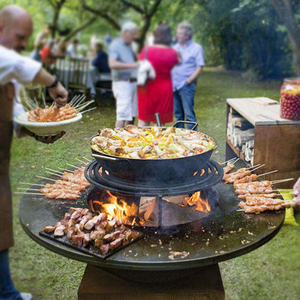 Corten Steel Outdoor Charcoal BBQ Grill Fire Pit - Product Image 6