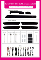 Kit d'accessoires d'éclairage LED intérieur dynamique à 64 couleurs pour Volkswagen Golf 6 Mk6 2008-2013 RHD/LHD