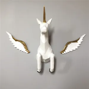 Nueva Escultura de Pared de Unicornio de Resina con Diseño Geométrico Abstracto, Decoración de Pared para Interiores del Hogar, Venta al por Mayor <span class=keywords><strong>2022</strong></span> - Product Image 4