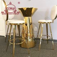 Table de bar de cocktail d'or de baril de mariage Table haute de présentation de table de dessert de mariage