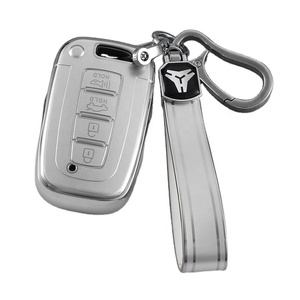 Funda de llavero de TPU de arena movediza plateada para <span class=keywords><strong>Hyundai</strong></span> Elantra Sonata Kia Forte Optima Spectra Protector accesorios de funda de llave de coche - Product Image 1