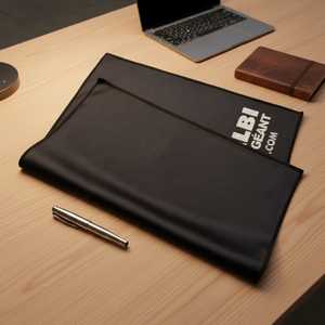 Chiffons de nettoyage en microfibre noirs <span class=keywords><strong>80</strong></span>/20 de grande taille 30 x 40 <span class=keywords><strong>cm</strong></span> avec logo personnalisé, MOQ 500, pour écrans d'automobile, de navigateur, d'<span class=keywords><strong>ordinateur</strong></span> et de tablette - Product Image 3