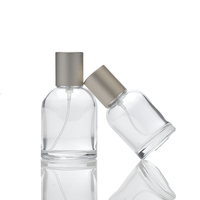 Sortie d'usine bouteille de parfum de cylindre en verre vide 50ml pompe pulvérisateur clair emballage Transparent approvisionnement ponctuel