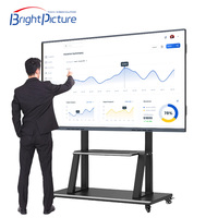 Tableau blanc interactif Android Windows 4K LCD 75 pouces, écran tactile 20 points, caméra 48MP, Intel I3, 8 Go de RAM, 128 Go, garantie 1 an