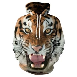 Per Fitspi Animal King Tiger 3D felpa oversize stampata con cappuccio uomo donna divertente Street Fashion Casual top sportivi fantasia - Product Image 2