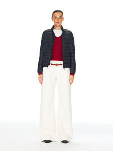 Blouson Bomber <span class=keywords><strong>Femme</strong></span> Écologique en Duvet d'Oie Blanc 95% avec Côtes, Coupe Classique Slim, Chaud et Tendance pour le Quotidien - Product Image 2